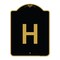 Signmission Designer Series Sign-Sign W/ Letter H, Black & Gold Aluminum Sign, 18" x 24", BG-1824-22950 A-DES-BG-1824-22950 - alternate 1